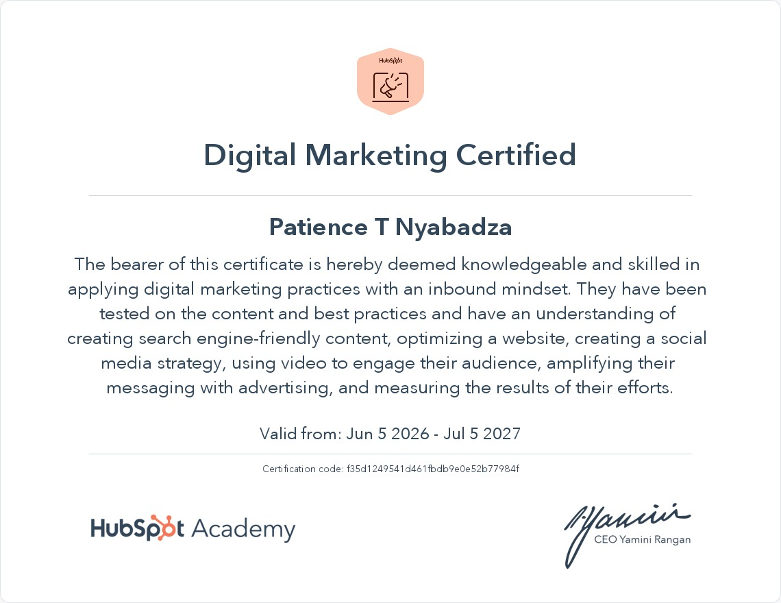 Digital Marketing Certificate